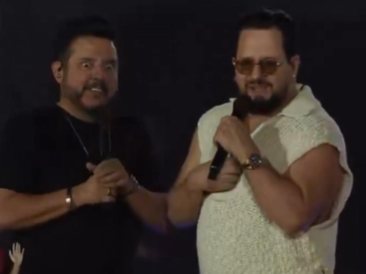 “Sou meio gay”, brinca Marrone durante show com Bruno e momento viraliza nas redes sociais